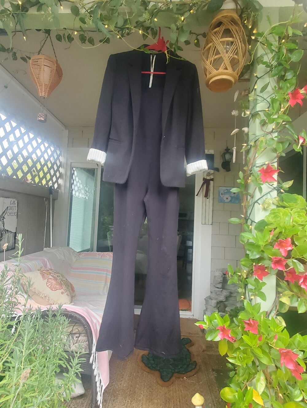 Classic Black Two-Piece Suit Blazer and Jumpsuit